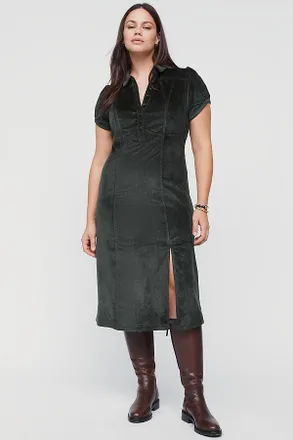 Pilcro Rebekah Corduroy Slim Midi Dress