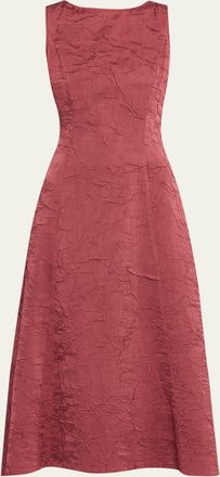 Ulla Johnson Georgia Crinkled Satin A-Line Midi Dress