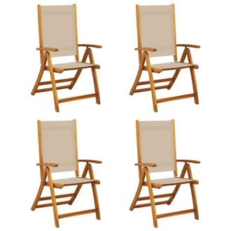 vidaXL Vidaxl Sedie Da Giardino Pieghevoli 4 Pz Massello DAcacia E