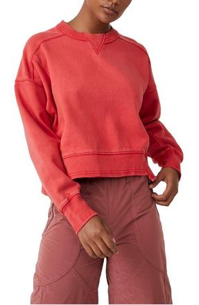Free People FP Movement Intercept Cotton Blend Sweatshirt in Victory Red at Nordstrom, Size X-Small
