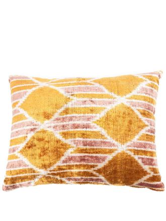 Les-Ottomans graphic-print cushion (48cm x 35cm) - unisex - Cotton/Silk - OS - Yellow