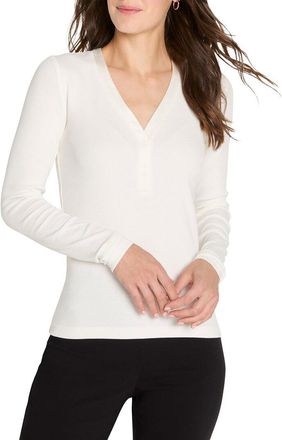 Nic+Zoe Nic & Zoe Trimmed Perfect Knit Rib V-Neck Top