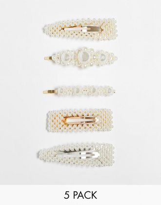Easilocks Pearl Collection - Modische Haarspangen im 5er-Pack-Keine Farbe