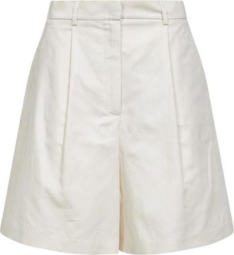 Max Mara Wkdecuba Bermuda Shorts - Dames - Korte Broeken - Beige - M - Katoen - Korte Broeken
