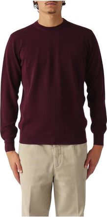 FILIPPO DE LAURENTIIS Maglia ML - Heren - Ronde hals truien - Paars - XL - Wol - Truien & Vesten