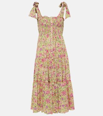 Poupette St Barth Abito midi Triny con stampa floreale