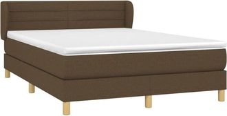 vidaXL Vidaxl - Cama Box Spring Con Colch&oacute;n Tela Marr&oacute;n Oscuro 140x200 Cm