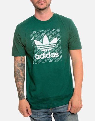 adidas Mens ADIDAS MONOGRAM Mens T Shirts Short Sleeve Summer Crew Neck Casual Cotton Tee - Green - Size: 36