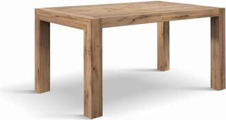 Konte Design Mesa de madera, acabado roble rústico, ext. 140x90-220x90cm
