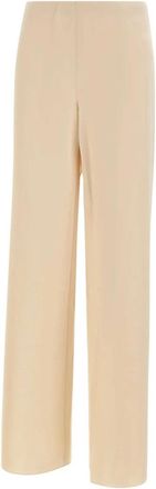 Vince Colette High-Rise Satin Pant - Dames - Wijde Broeken - Beige - S - Polyester - Broeken