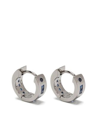 APM Monaco Love Morse Code huggie oorbellen - Zilver