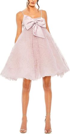 Mac Duggal Bow Front Tulle Mini Dress