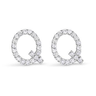 House of Brilliance 10K Gold 1/10 Cttw Diamond Initial A to Z Stud Earring