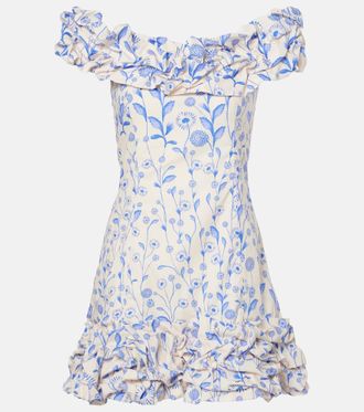 Agua Bendita Jardin Petalo cotton poplin minidress