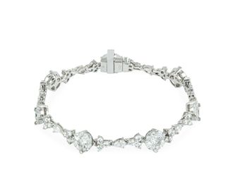 Bespoke 18ct white gold & white diamond bracelet 6.77TDW