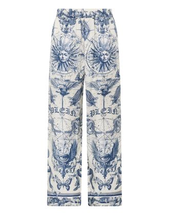 Philipp Plein Silk Pajama Pants Butterfly Tattoo