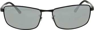 Ray-Ban Polarized Grey Gradient Rectangular Mens Sunglasses RB3498 006/81 61