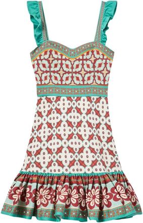 La DoubleJ Mini Peperkoek Jurk - Dames - Korte kleedjes - Veelkleurig - XL - Kleedjes