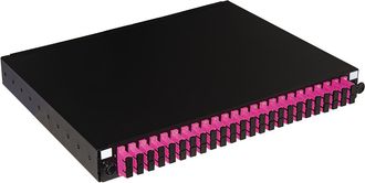 Link Link Pannello Fibra Ottica 19 Con 24 Adattatori Sc Duplex Om4 Profondita 250 Mm Con 48 Pigtail Installati Colore Nero