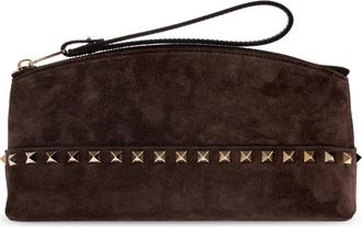 Valentino Garavani Bolso de Ante Tachonado - Bags - Mujer - Marr&oacute;n - ONE SIZE