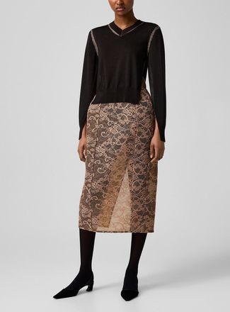 Acne Studios Womens Structured lace pencil skirt