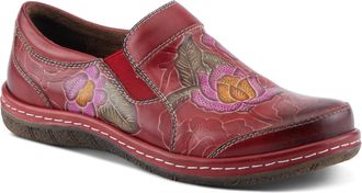 L'Artiste by Spring Step Womens Annawan Loafer Flat, Red Multi, 7.5-8