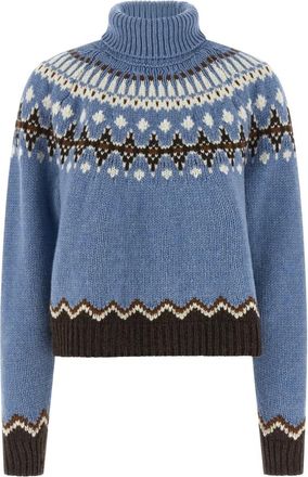 Alanui Dames, Truien, Blauw, Maat: S Wol