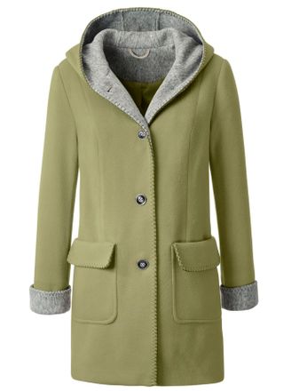Casual Looks Anorak CASUAL LOOKS, Damen, Gr. 18, gr&uuml;n (schilf), 100% Polyester, unifarben, Jacken Anorak