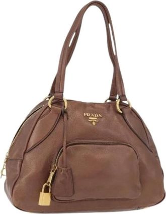Prada Pre-owned Shoulder Bags, female, Brown, Size: ONE SIZE Pre-owned Vintage Hand Bag