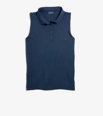 Cole Haan Womens Spin Sleeveless Shirt - Blue Size Medium