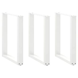 Berkfield Home Coffee Table Legs U-Shaped 3 pcs White 70x(72-73) cm Steel