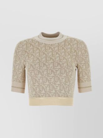 Palm Angels monogram jacquard cropped short-sleeve top