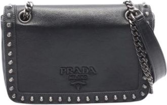 Prada Pre-owned Glace Calf Leather Shoulder Bag - unisex - Prada Vintage - Vintage Shoulder Bags - Black - ONE SIZE - Pre-owned