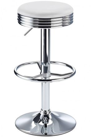 Netfurniture Calif Adjustable Bar Stool In White