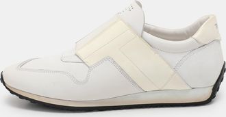 Tod's Tods White Elastane And Leather Low Top Slip On Sneakers