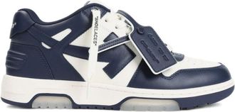 Off-white Low-Top Sneakers With Contrasting Leather Panels