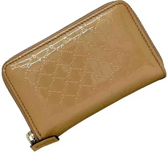 Gucci Beige Patent Leather Leather Coin Purse/Coin Case (Pre-Owned)