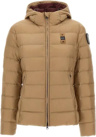 Blauer Korte Gewatteerde Donsjas Charme - Dames - Jassen - Bruin - Maat: S Polyamide