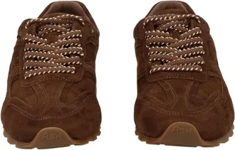 Ash Rich Brown Suede Diamond Stitching Sneakers