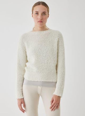 Majestic Filatures Alpaca Loup Long Sleeve Crewneck in Nacre at Nordstrom, Size 2