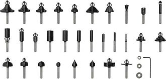 Bosch Professional 30 pcs. Mixed Router Bit Set (for Wood, &Oslash; 6 mm Shank, Accessory Router)