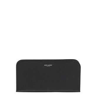 Saint Laurent Accessoires, Heren, Zwart, ONE Size, Leer, Leren Portemonnee East/Weast Stijl