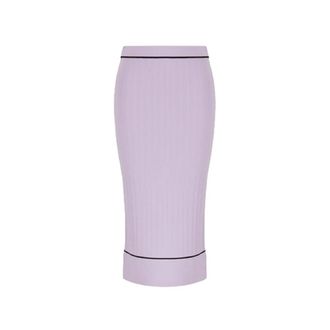 A|X Armani Exchange ASV Geribbelde Gebreide Midi Rok - Dames - Kokerrokken - Paars - M - Rokken