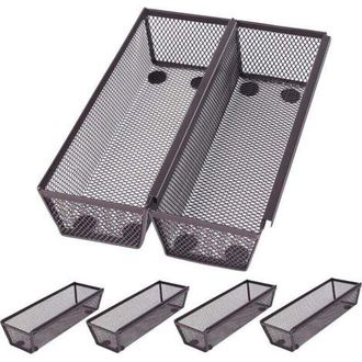 OEM Juego De 6 Cestas De Almacenamiento De Cocina De Malla Color Bronce, Cestas De Almacenamiento De Metal Entrelazadas, Goma Antideslizante, Caj&oacute;n De Coc