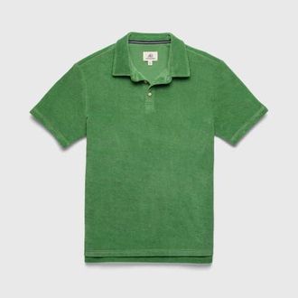 Surfside Supply Co. Ryan Saltwater Terry Polo in Turf Green at Nordstrom, Size Xx-Large