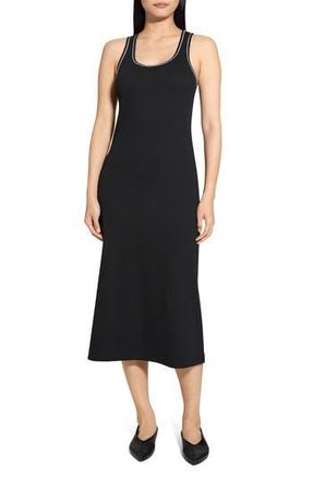 Theory Contrast Tipped Rib Tank Dress in Black at Nordstrom Rack, Size Petite