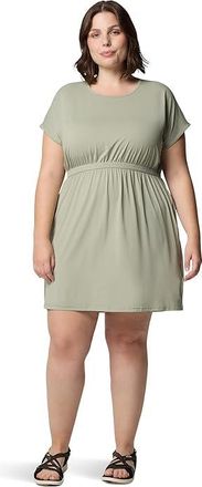 Columbia Plus Size Chill Rivertm Short Sleeve Dress Womens Dress Safari : 1X, Elastane/Polyester
