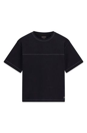 Guess Contrast Stitch Boxy T-Shirt in Jblack-Black at Nordstrom, Size Large