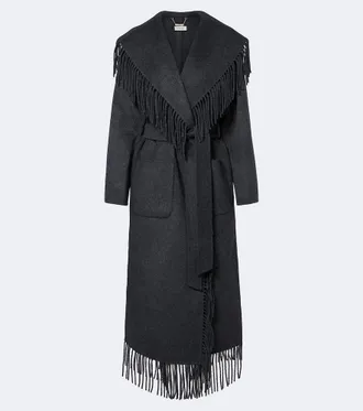 SIMKHAI Carrie fringed wrap coat