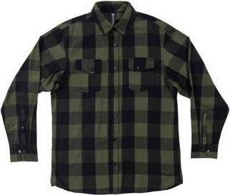 Burnside Plaid Flannel Shirt in Army/Black at Nordstrom Rack, Size Xx-Large